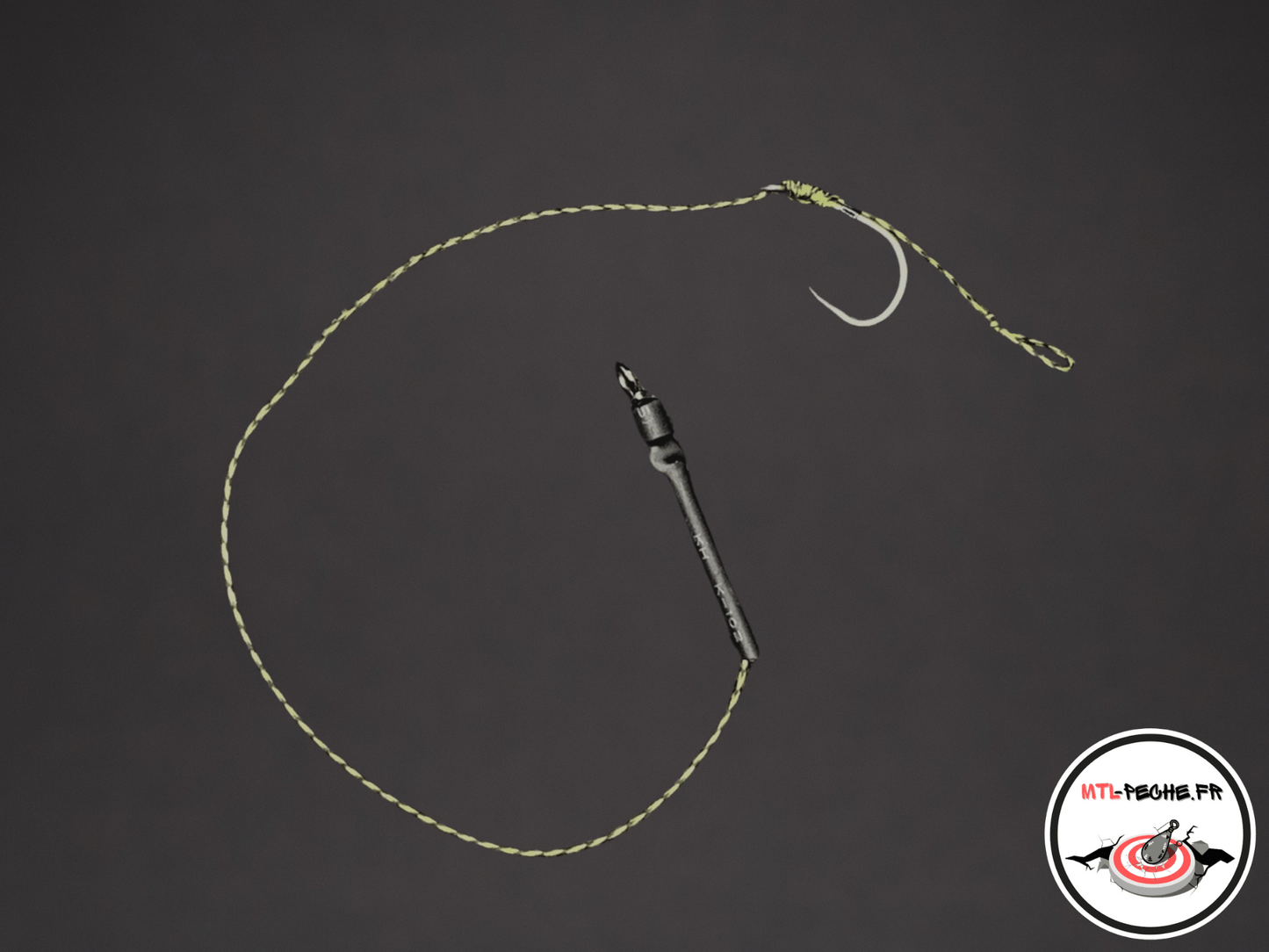 Montage de 6 hameçon, pêche à la carpe, taille 2, 4 et 6. Couleur vert. MTL Pêche